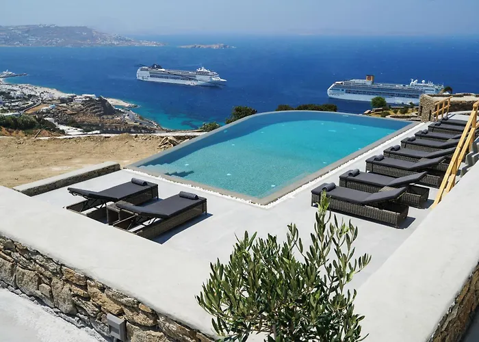 Aether Mykonos 5br With Serene Port & Town Views Вилла
