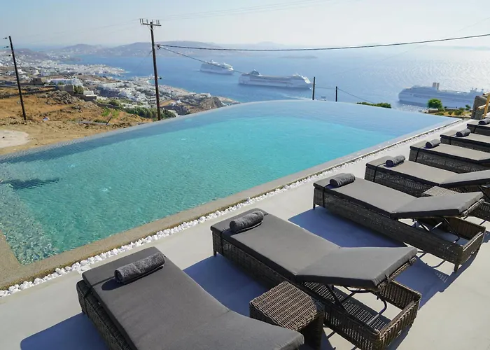 Вилла Aether Mykonos 5br With Serene Port & Town Views Тоурлос