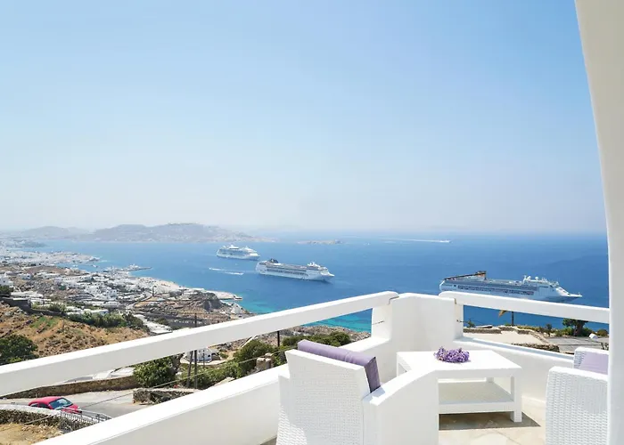 Aether Mykonos 5br With Serene Port & Town Views Вилла Тоурлос